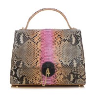 Handbag in Python Leather & Leather